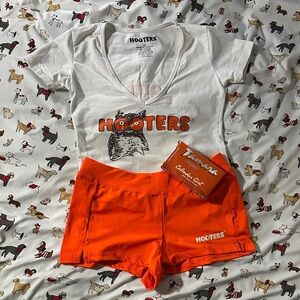 Hooters Vibrant Orange Athletic Shorts
